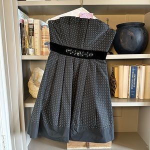 BCBG Max Azria black pleated cocktail dress